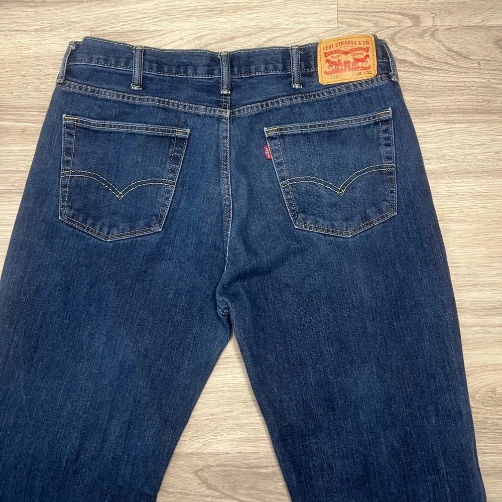 Levi 514 Jeans Mens W38XL32 Blue Straight Fit Denim Pants Medium Wash